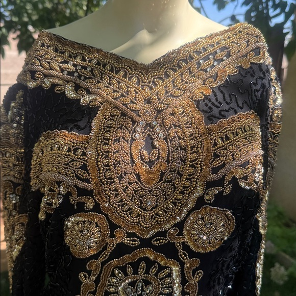 Black and Gold Embellished Top - Picture 5 of 8